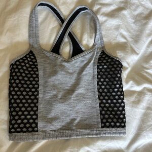 Lorna Jane Gray & Black Mesh Sports Bra